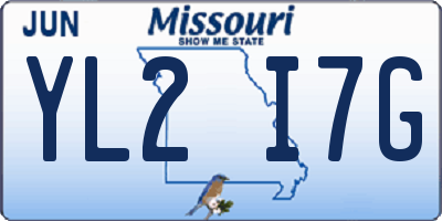 MO license plate YL2I7G