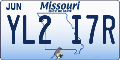 MO license plate YL2I7R