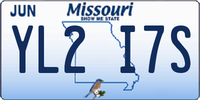 MO license plate YL2I7S