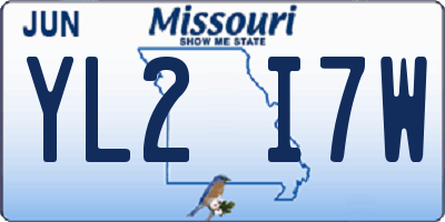 MO license plate YL2I7W
