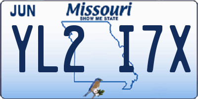 MO license plate YL2I7X