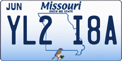 MO license plate YL2I8A