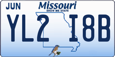MO license plate YL2I8B