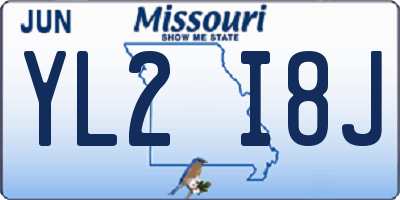 MO license plate YL2I8J