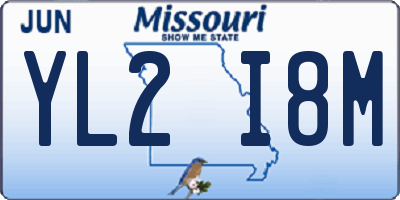 MO license plate YL2I8M