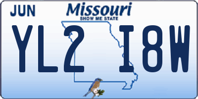 MO license plate YL2I8W