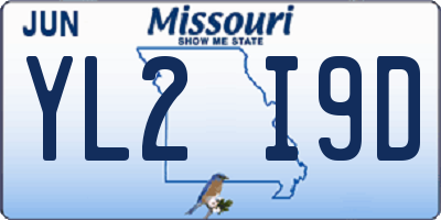 MO license plate YL2I9D