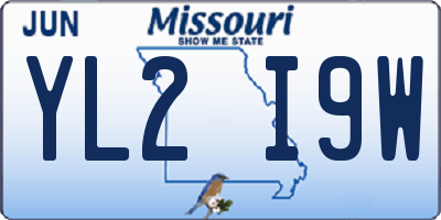MO license plate YL2I9W