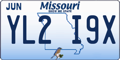 MO license plate YL2I9X