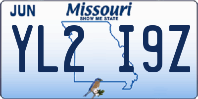 MO license plate YL2I9Z