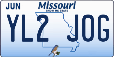 MO license plate YL2J0G
