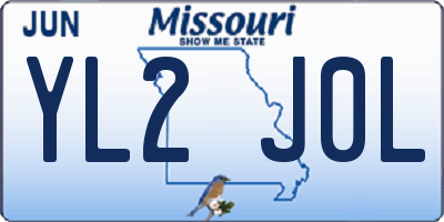 MO license plate YL2J0L