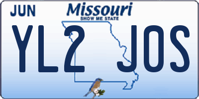 MO license plate YL2J0S