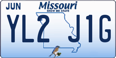MO license plate YL2J1G