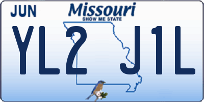 MO license plate YL2J1L
