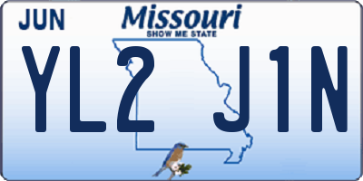 MO license plate YL2J1N