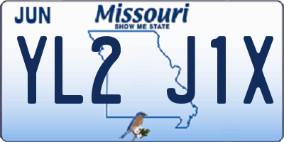 MO license plate YL2J1X