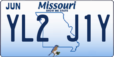 MO license plate YL2J1Y