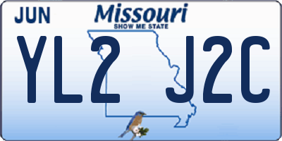 MO license plate YL2J2C