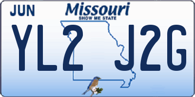 MO license plate YL2J2G
