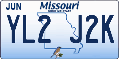 MO license plate YL2J2K
