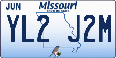 MO license plate YL2J2M