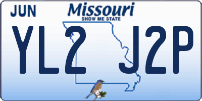 MO license plate YL2J2P