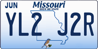 MO license plate YL2J2R
