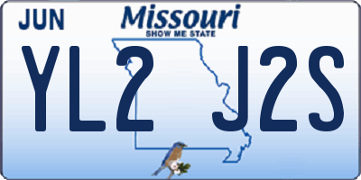 MO license plate YL2J2S
