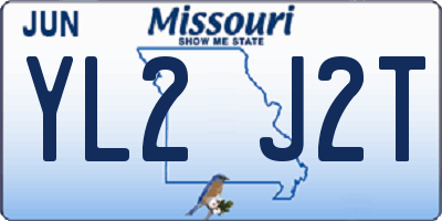 MO license plate YL2J2T