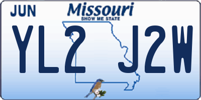 MO license plate YL2J2W