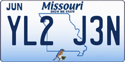 MO license plate YL2J3N
