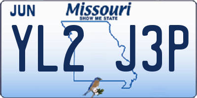 MO license plate YL2J3P