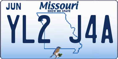 MO license plate YL2J4A