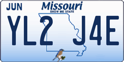 MO license plate YL2J4E