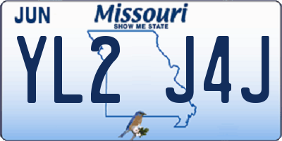 MO license plate YL2J4J
