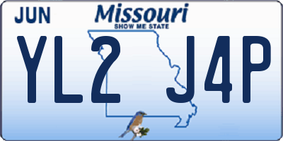 MO license plate YL2J4P