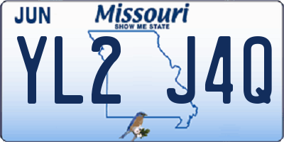MO license plate YL2J4Q