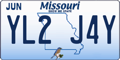 MO license plate YL2J4Y