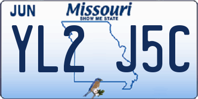 MO license plate YL2J5C