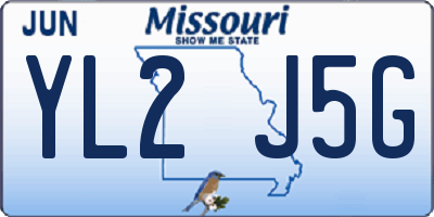 MO license plate YL2J5G