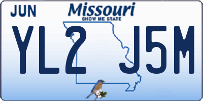 MO license plate YL2J5M