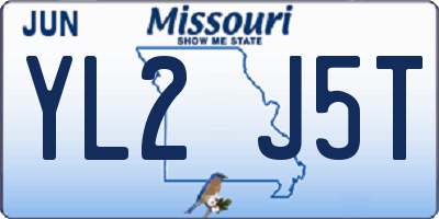 MO license plate YL2J5T