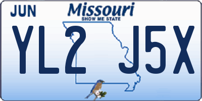 MO license plate YL2J5X