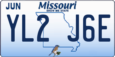 MO license plate YL2J6E