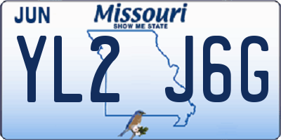 MO license plate YL2J6G