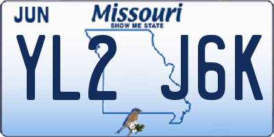 MO license plate YL2J6K
