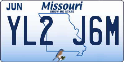 MO license plate YL2J6M