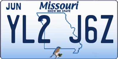 MO license plate YL2J6Z