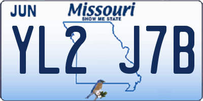 MO license plate YL2J7B